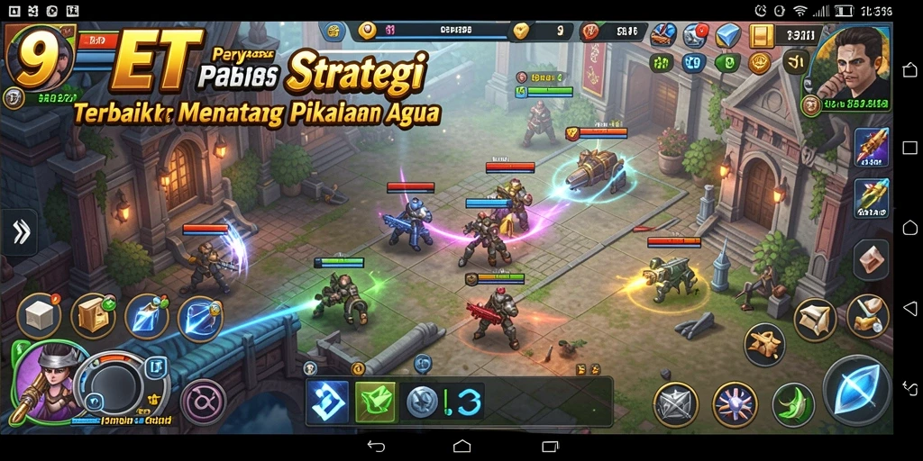 Tampilan gameplay menegangkan dalam permainan strategi 9ET.