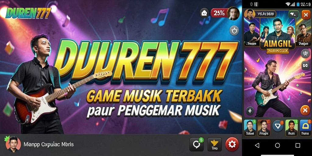 Tangkapan layar utama DUREN777 menampilkan gameplay seru dan interaktif dengan musik.
