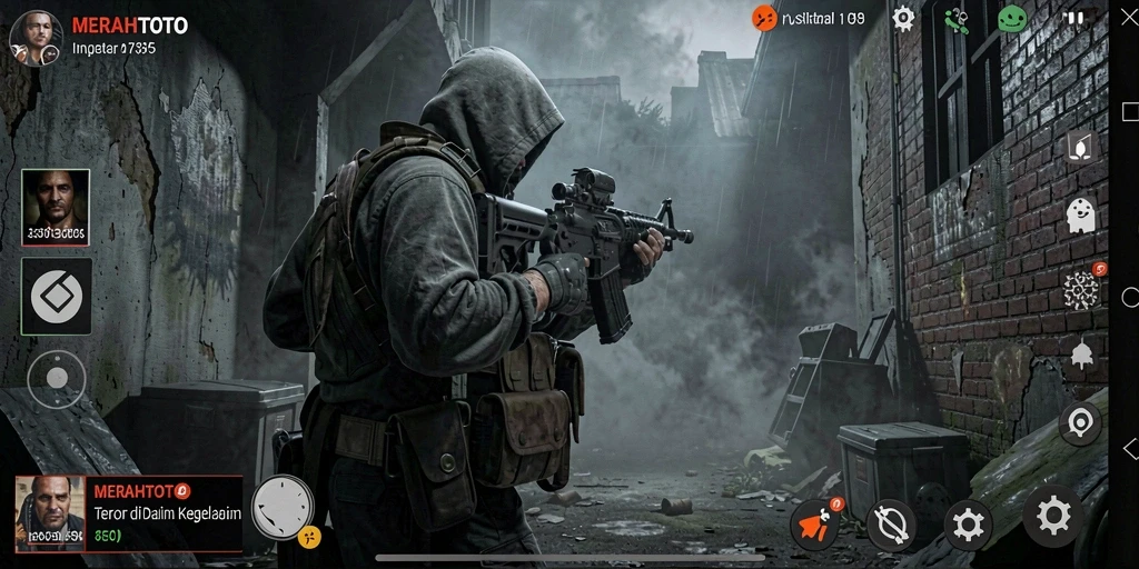 Gameplay menegangkan dengan suasana menyeramkan di MERAHTOTO.